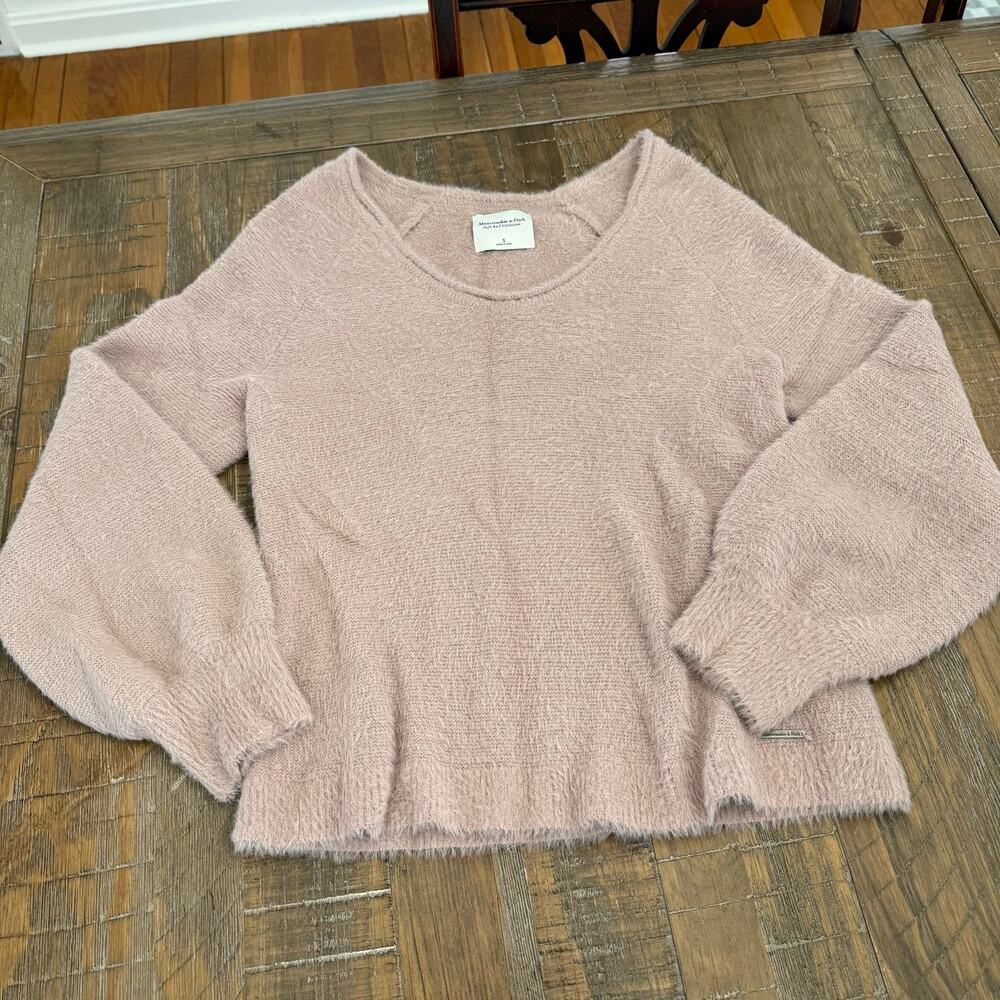 Abercrombie pink fuzzy sweater